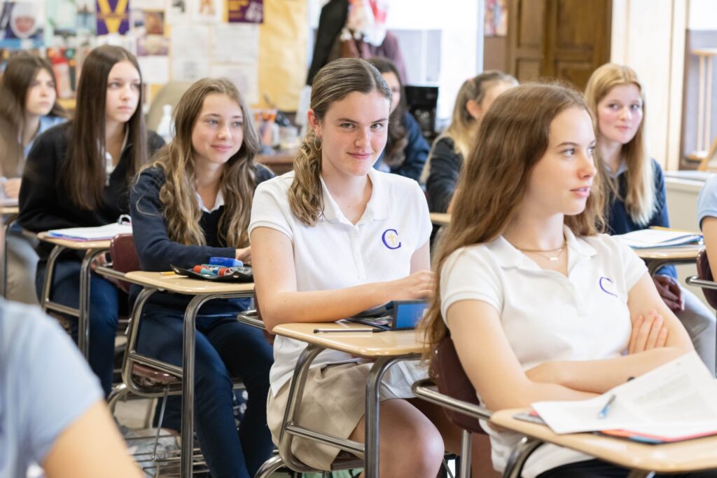 girl at desk in school