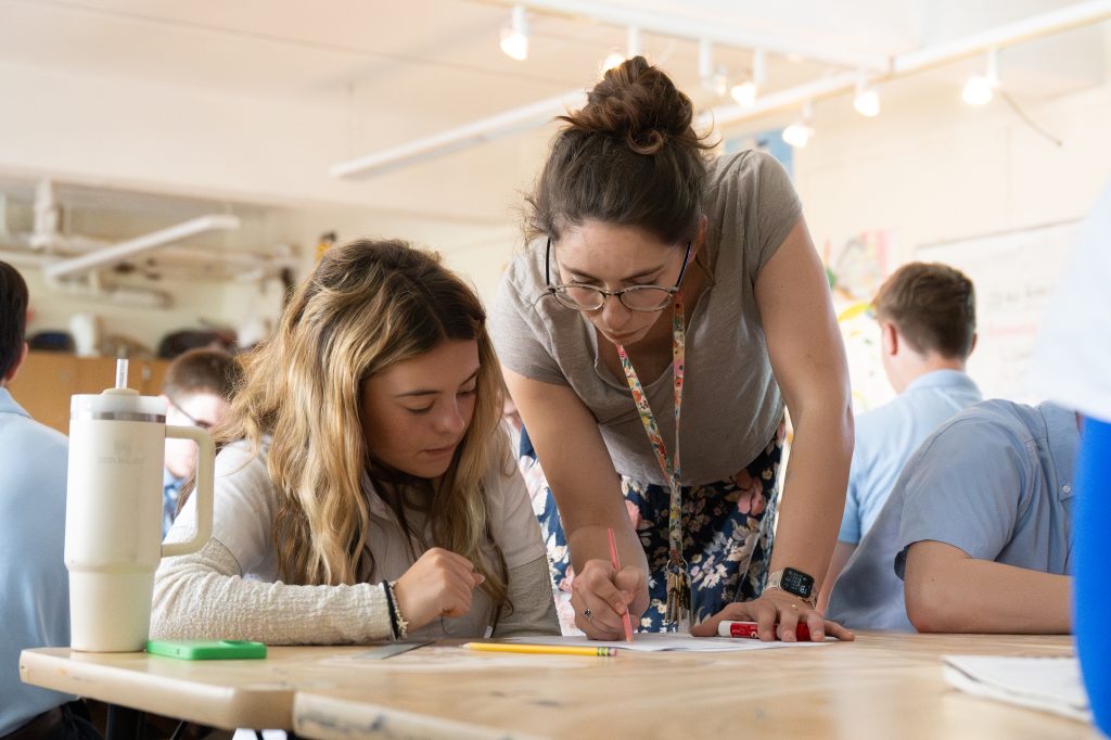 Art room teacher student