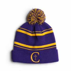 Striped Pom Pom Hat