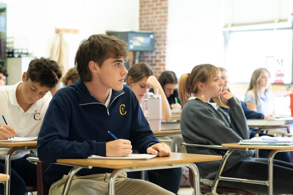 students at desk learning
